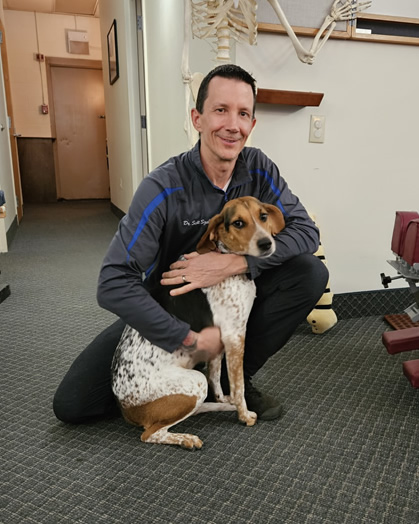 Dr. Scott and his dog - Chiropractic Works Hudson NH 03051